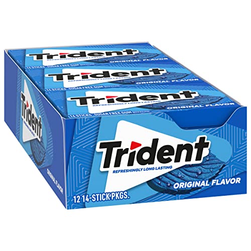 Trident Original Flavor Sugar-Free Chewing Gum, 12 Packs of 14 Pieces (168 Total Pieces)