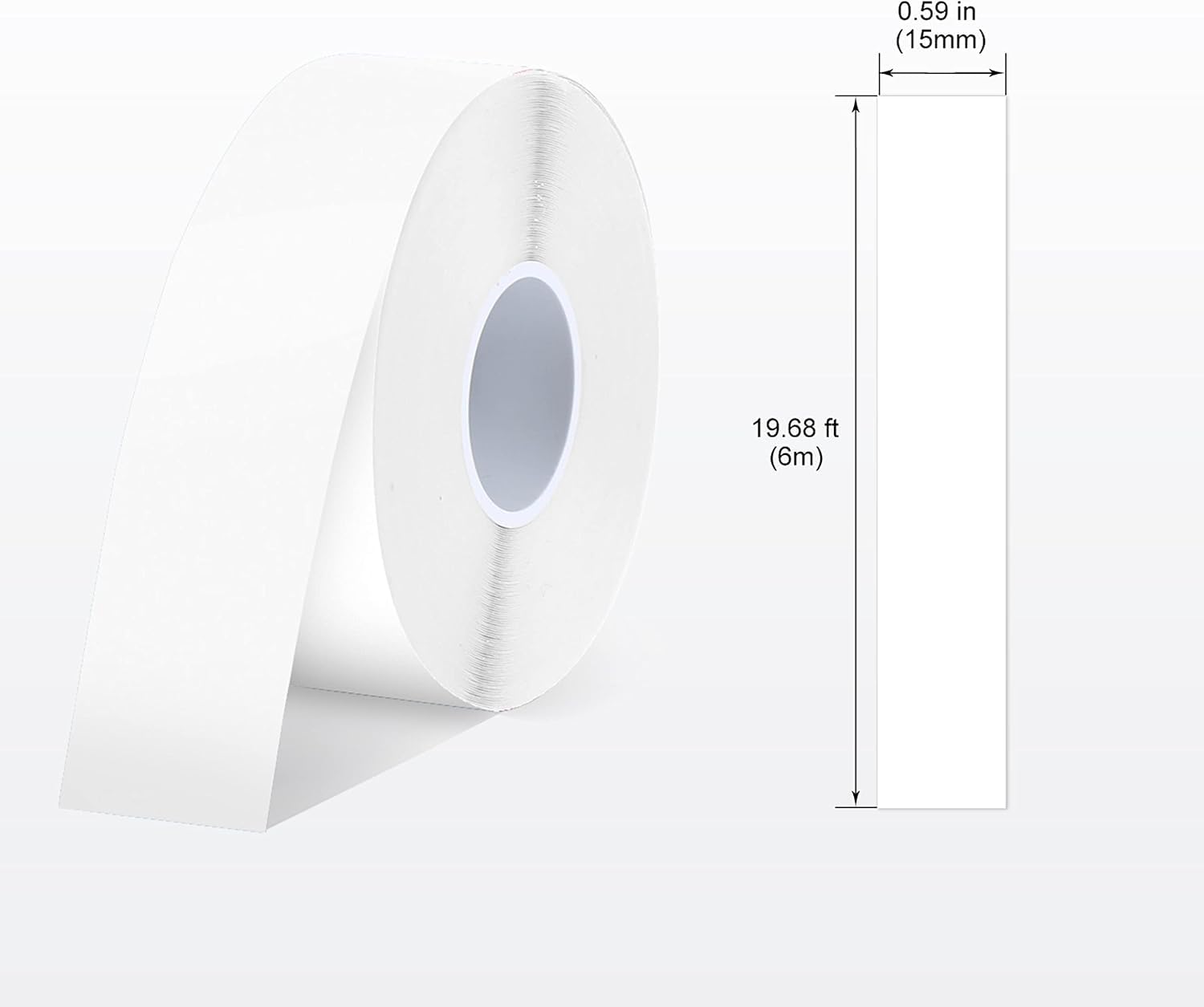 Label Maker Tape SUPVAN E10 Adapted Label Print Paper Refill Size 2 Packs Continous 0.59inx19.68ft Thermal Laminated Waterproof Self-Adhesive Multipurpose Labeling Tape Replacement