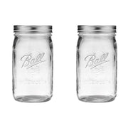 Ball Wide Mouth Glass Mason Jars with Lids and Bands, Used for Canning, Pickling, Juice, Jam, Jelly, Quart Size 32 Ounce (Pack of 2)