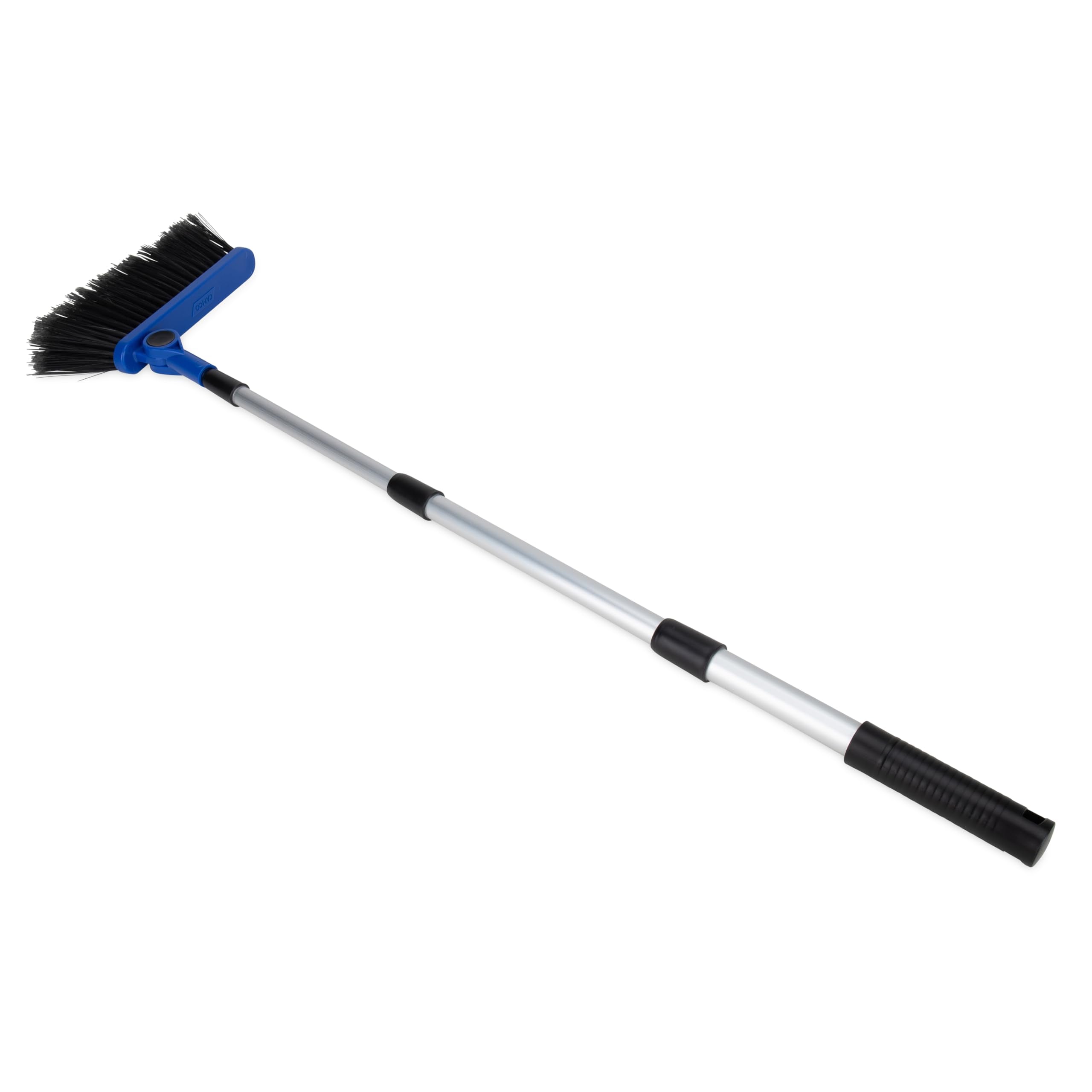 Camco Adjustable Broom and Dustpan - Portable & Compact Full Size Broom - Adjusts from 24-52 Inches, Ideal for RV, Marine, and Home Use (43623-A)