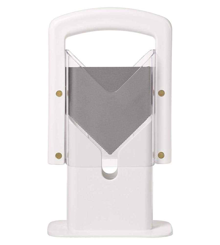 Hoan The Original Bagel Guillotine Slicer, Manual Precision Cutter with Safety Shield, Cleanly Slices Bagels and More, White, 9.25 Inch Kitchen Tool