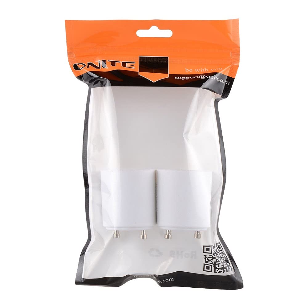 Onite GU24 to E27 E26 Adapter for LED Bulb, GU24 to Medium Base Converts Your Pin Base Fixture to Standard Screw-in Lamp Socket 2 Pack