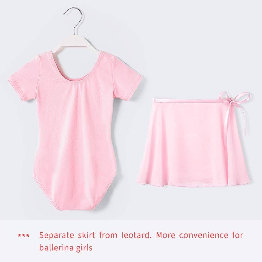 Stelle Ballet Leotards for Girls Toddler Dance Dress Outfit Combo with Skirt and Tights (Toddler/Little Kid/Big Kid)(Ballet Pink (Adjustable Tie), 85)