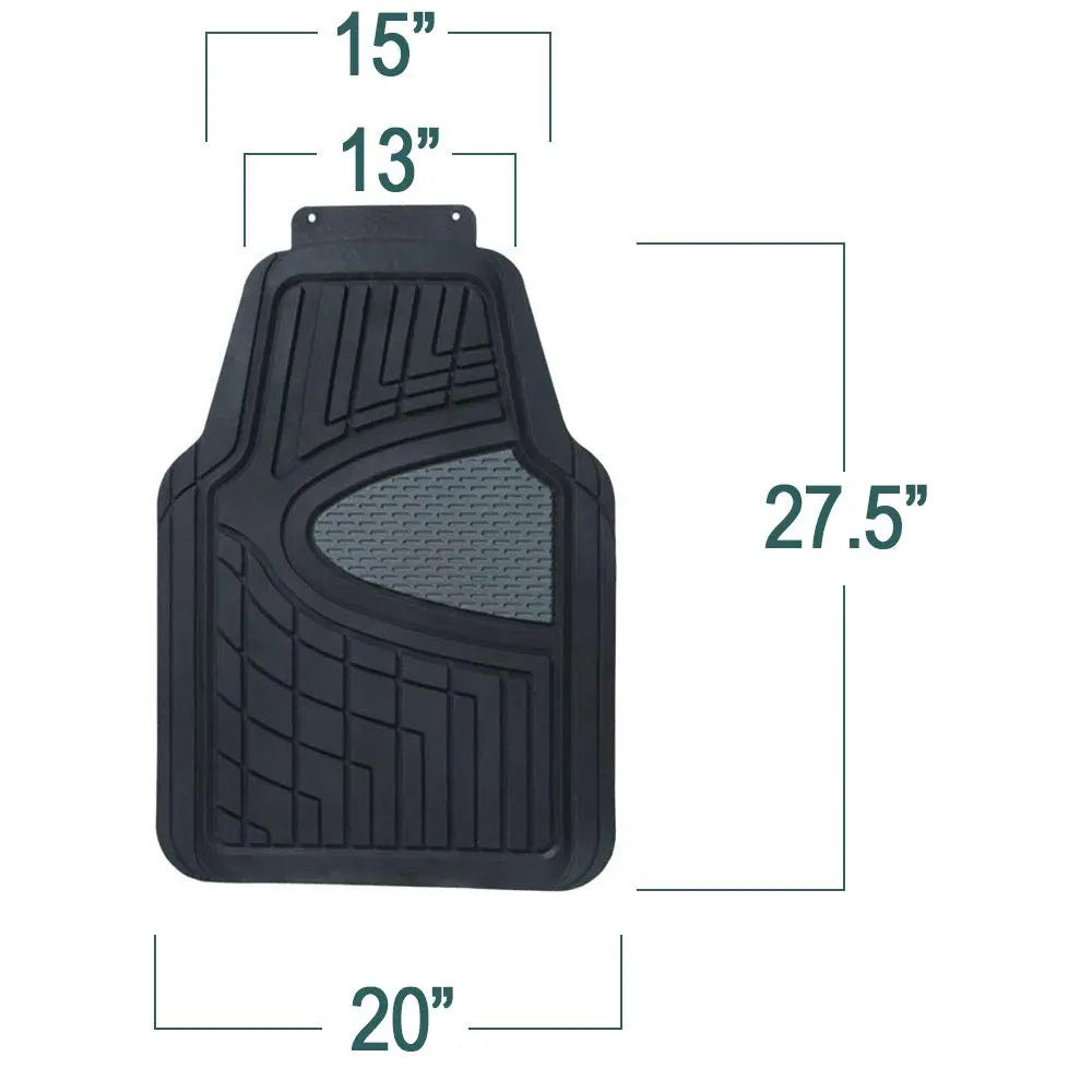 FH Group Automotive Floor Mats - Heavy-Duty Rubber Floor Mats for Cars, Universal Fit Full Set, Climaproof & Trimmable Floor Mats for Most Sedan, SUV, Truck, Black