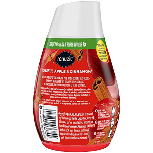 Renuzit - 1717587 Blissful Apple & Cinnamon Adjustable Gel Air Freshener, 7oz Cone (Pack of 12)