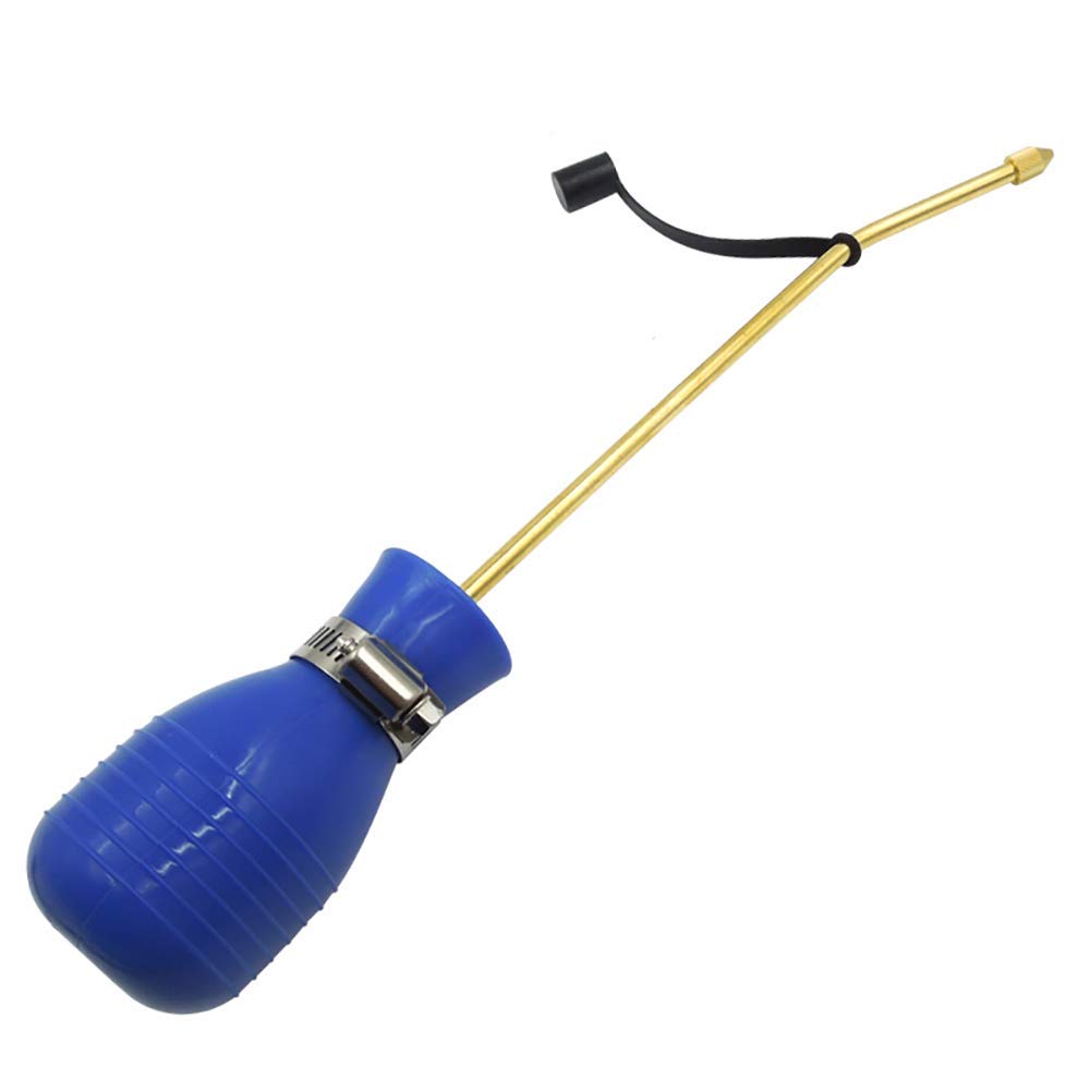 Sbestily Bug Treatment Powder Duster/Large Diatomaceous Earth Bulb Duster/Powder Applicator/Garden Applicator/Bulb with Long Copper Tube for Indoor and Outdoor Insect Treatment Blue