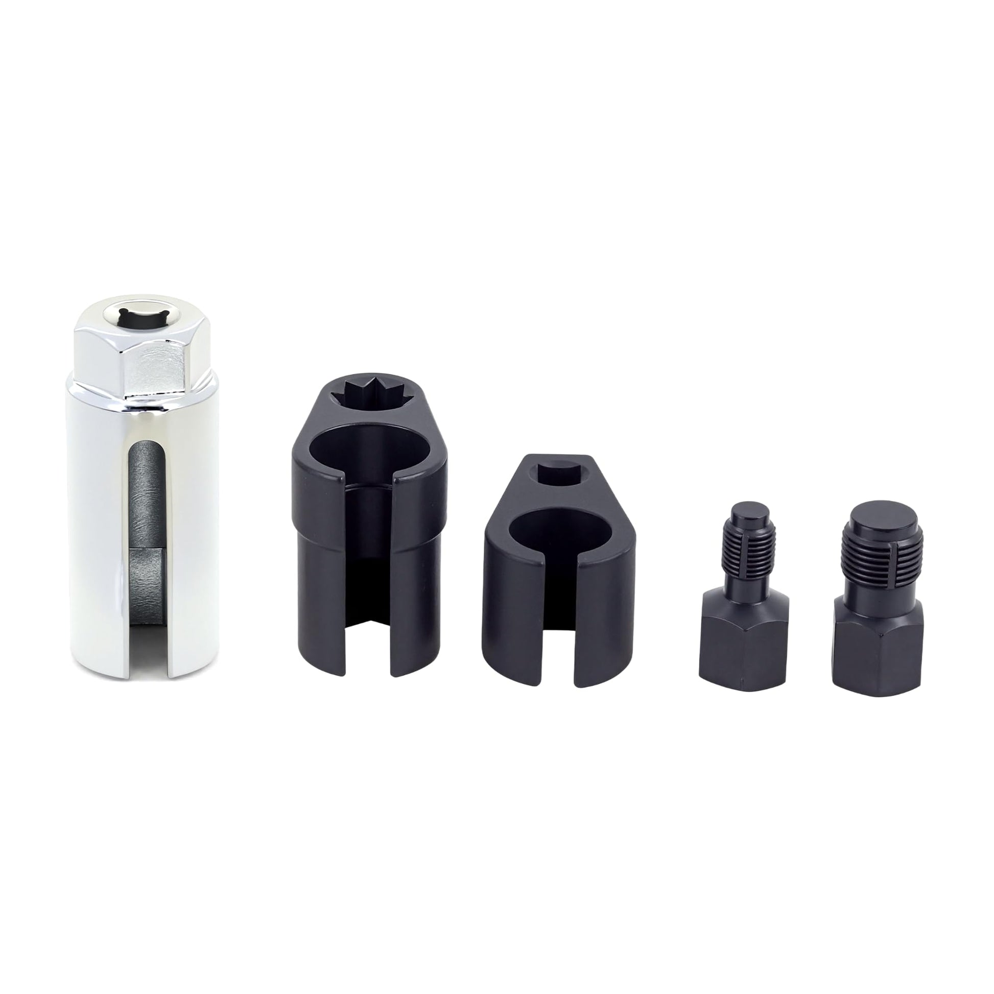 A ABIGAIL 5 PCS Automotive O2 Oxygen Sensor Socket Offset 02 sensor Wrench Remover Tool and Thread Chaser Tool