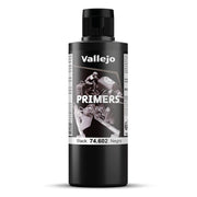 Vallejo - Surface Primer Color | Black Acrylic Primer 200 ml (6.76 fl.oz.) | Matte Finish and Fast Drying | Perfect for Airbrushing and Great Adhesion to Figurines and Scale Models