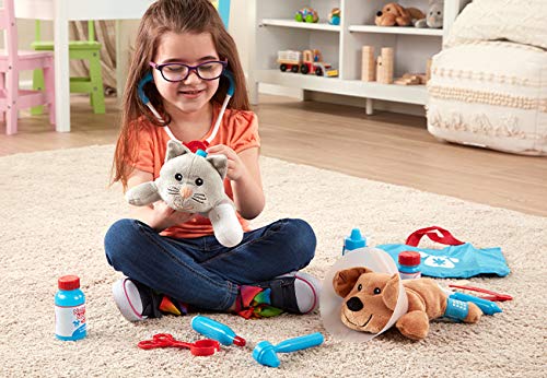 Melissa & Doug Examine and Treat Pet Vet Pretend Play Set with Plush Dog and Cat (24 Pcs) Kids Veterinary Play Set, Veterinarian Kit for Kids, STEAM Toy, Pretend Doctor for Ages 3+