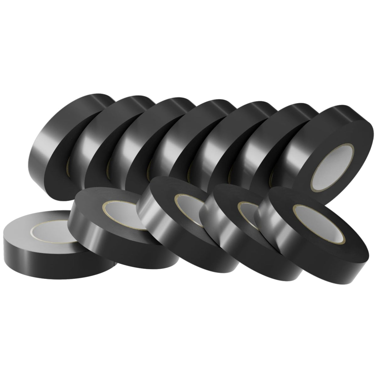 SWRT 12 Pack Black Electrical Tape Waterproof, 0.75 in x 66 FT High Temp Electric Tape Under 600V for All Weather - UV Protection - Flame Retardant