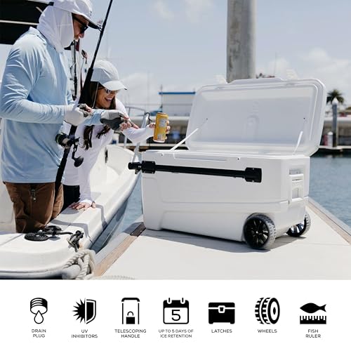 Igloo MaxCold Glide Coolers 110 QT, Insulated Portable Rolling Cooler with Soft Ride Wheels, 168 Can Capacity, Leak-Proof, 5-day Ice Retention