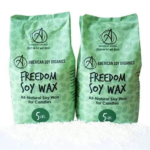 American Soy Organics Freedom Soy Wax Beads for Candle Making - Natural Candle Making Supplies - Paraffin-Free, Beeswax-Free Candle Wax for Container Candles, Tealights and Wax Melts, 10 lbs
