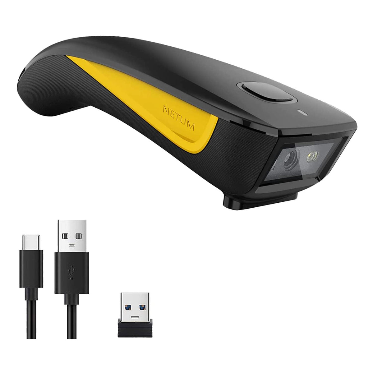 NETUM QR-Code-Scanner, Mini-Barcode-Scanner Bluetooth-kompatibel, kleiner tragbarer USB 1D 2D Barcode-Scanner für Inventur, 2.4G kabelloser Bildleser für Tablet, iPhone, iPad, Android, iOS, PC, POS - C750