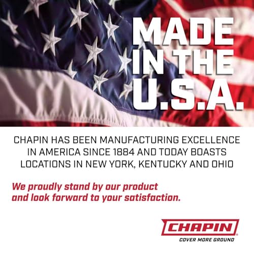 Chapin 20002 بخاخ ضغط بمضخة أمريكي الصنع سعة 2 جالون للعناية بالحدائق والساحات، لرش النباتات وري الحدائق والمسطحات الخضراء ومكافحة الأعشاب الضارة والآفات، أبيض شفاف