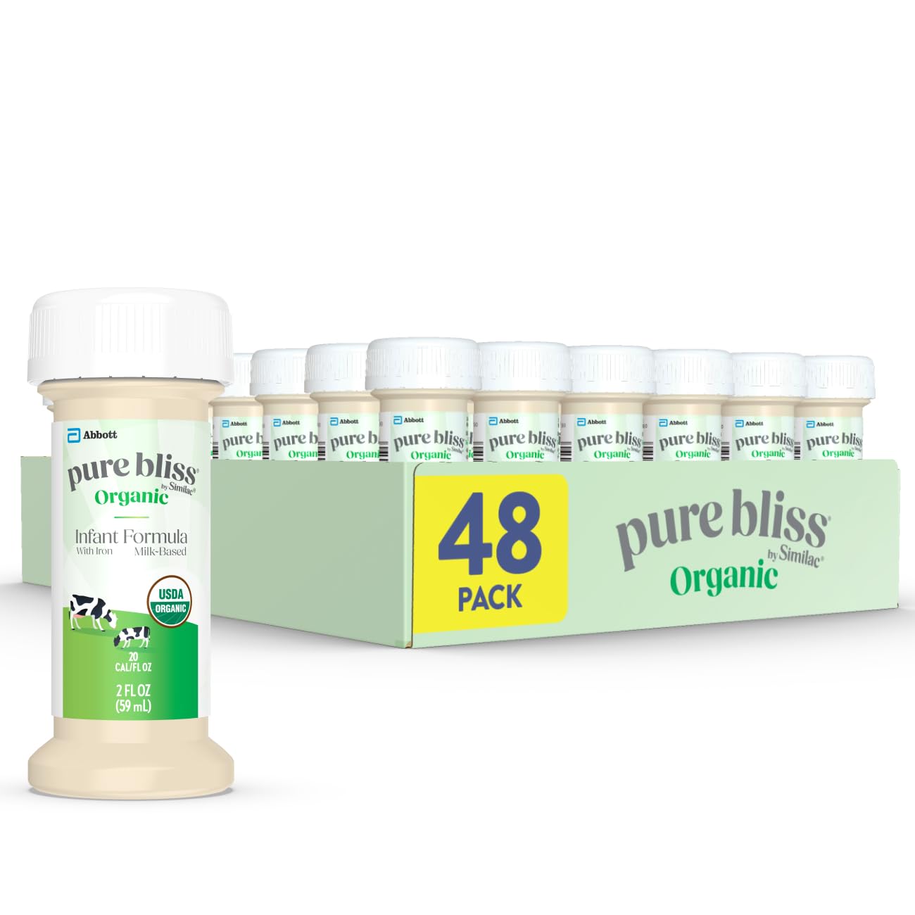 Pure Bliss by Similac Bio-Säuglingsnahrung, leicht verdaulich, USDA-zertifiziert biologisch, gebrauchsfertig, 2-fl-oz-Flasche, 48er-Pack