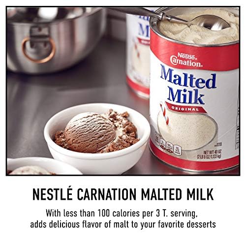Carnation Malted Milk, Dry Shelf Stable Malted Milk, Great for Baking, Shakes, Sundaes, 40 oz Can