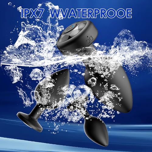 Anal Plug Sex Toys Vibrator – Silicone Butt Plugs Training Kit with Remote Control, 10 Vibration Modes, Prostate Massager for Adults – Black
