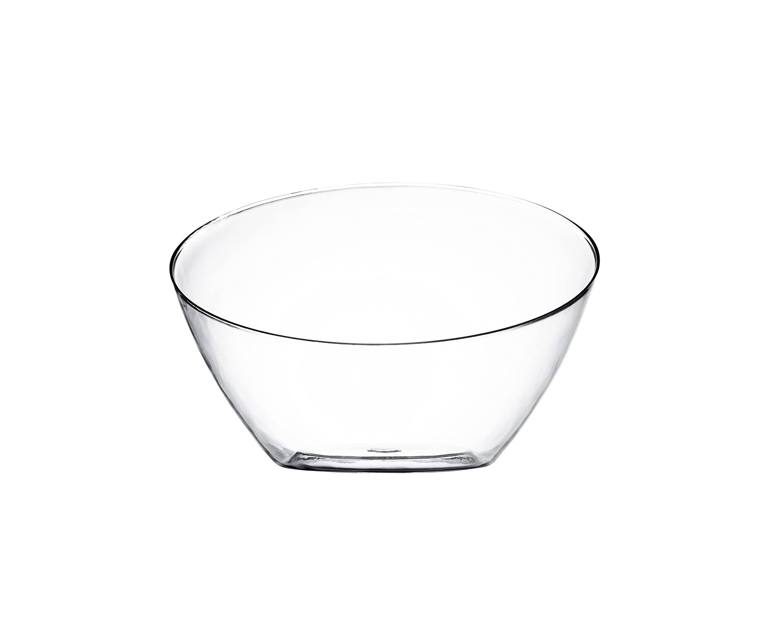 Posh Setting Clear Serving Bowls Small Hard Plastic Candy Bowl for Weddings, Buffet, Offices, Disposable Small Angled Bowls for Party's, Salads, Snacks and Fruit Bowl 5 Pack