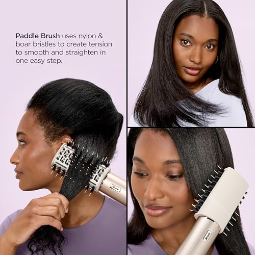 Shark HD430 FlexStyle Air Styling & Drying System, Powerful Hair Dryer Brush & Multi-Styler with Auto-Wrap Curlers, Paddle Brush, Oval Brush, Concentrator Attachment, Stone