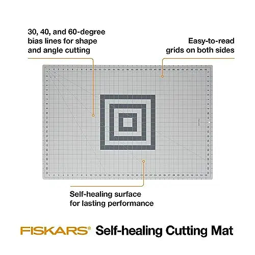 Fiskars Self Healing Cutting Mat for Quilting, Arts and Crafts, 24" x 36" Grid, Sewing Mat, Craft Cutting Board, Sewing Supplies and Quilting Tools