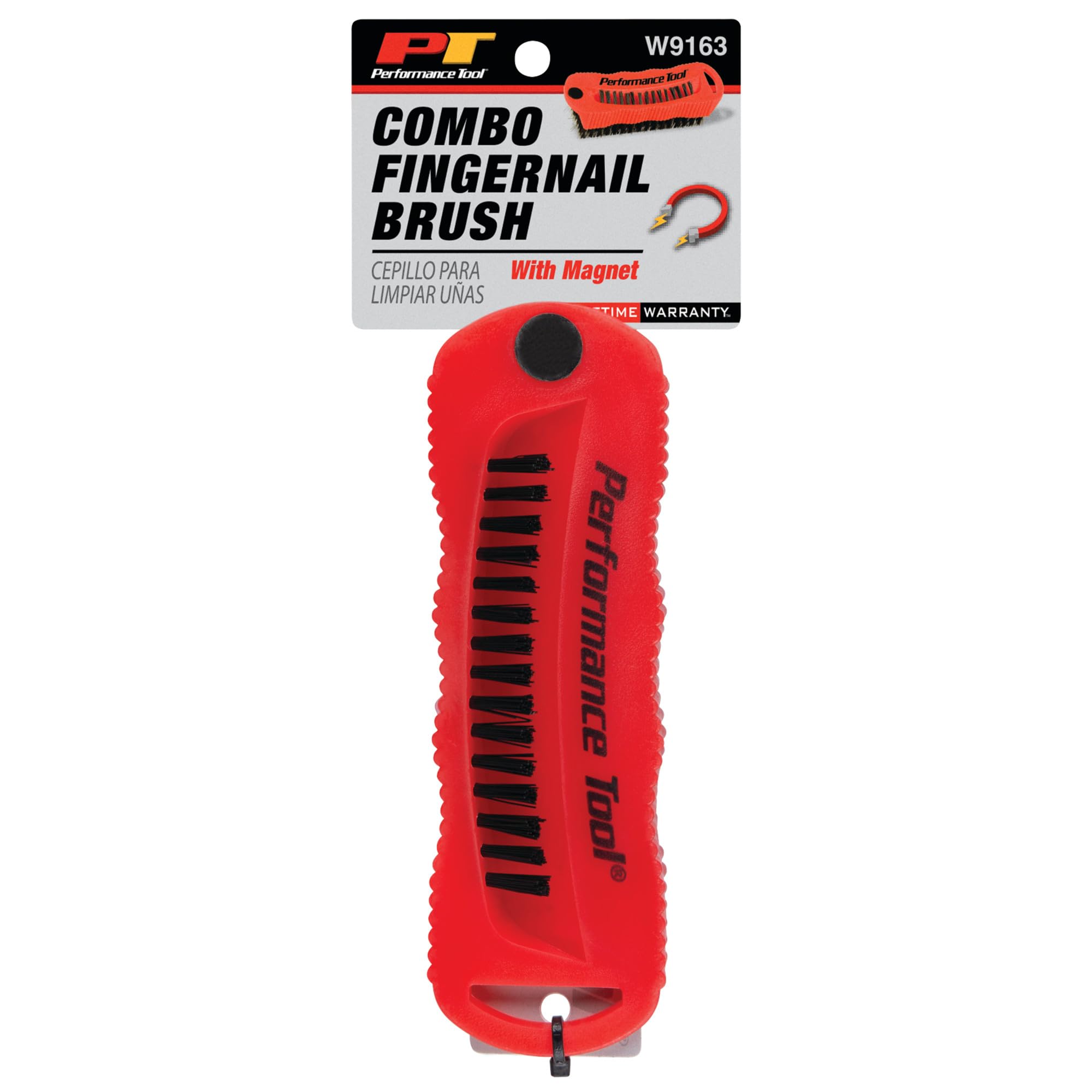 Performance Tool W9163 Utility and Fingernail Brush with Magnet / Scrub Brush