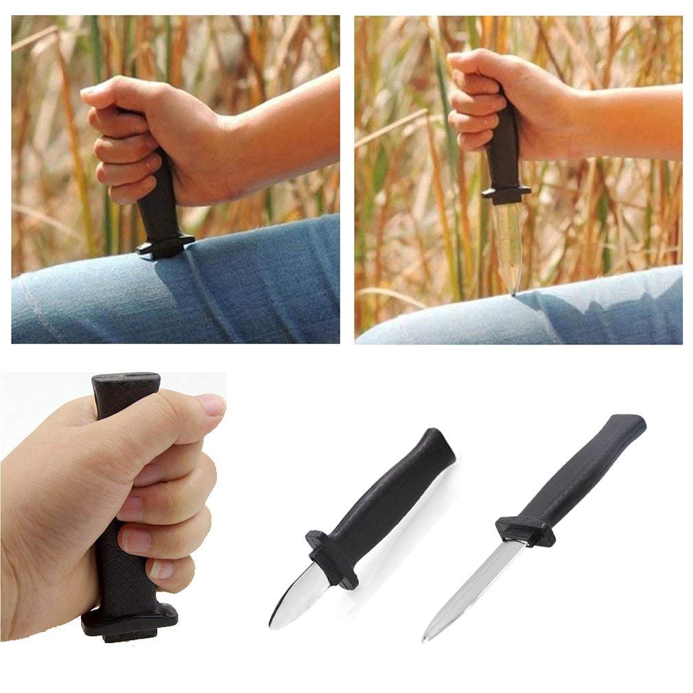 GUDVES Retractable Knife Prop Knife Fake Knife False Trick Gadget Toy Disappearing Dagger Plastic Halloween Fools Day Party Trick Costume Knife (3 PCS A)