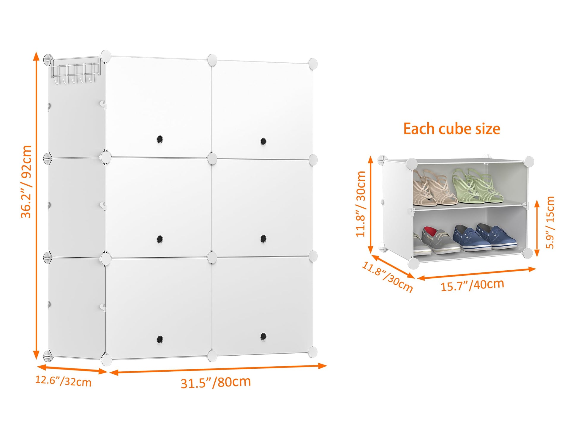 HOMIDEC Shoe Rack, 6 Tier Shoe Storage Cabinet 24 Pair Plastic Shoe Shelves Organizer for Closet Hallway Bedroom Entryway