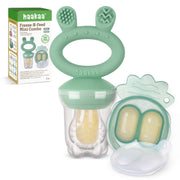 Haakaa Baby Obst- und Lebensmittelspender & Mini-Gefrierfach-Beißschale Kombi, Muttermilch-Eisformen für kühlende Linderung, BPA-freier Silikon-Futterspender für sicheres selbstständiges Füttern von Babys, 4 Monate+ (Erbsengrün)