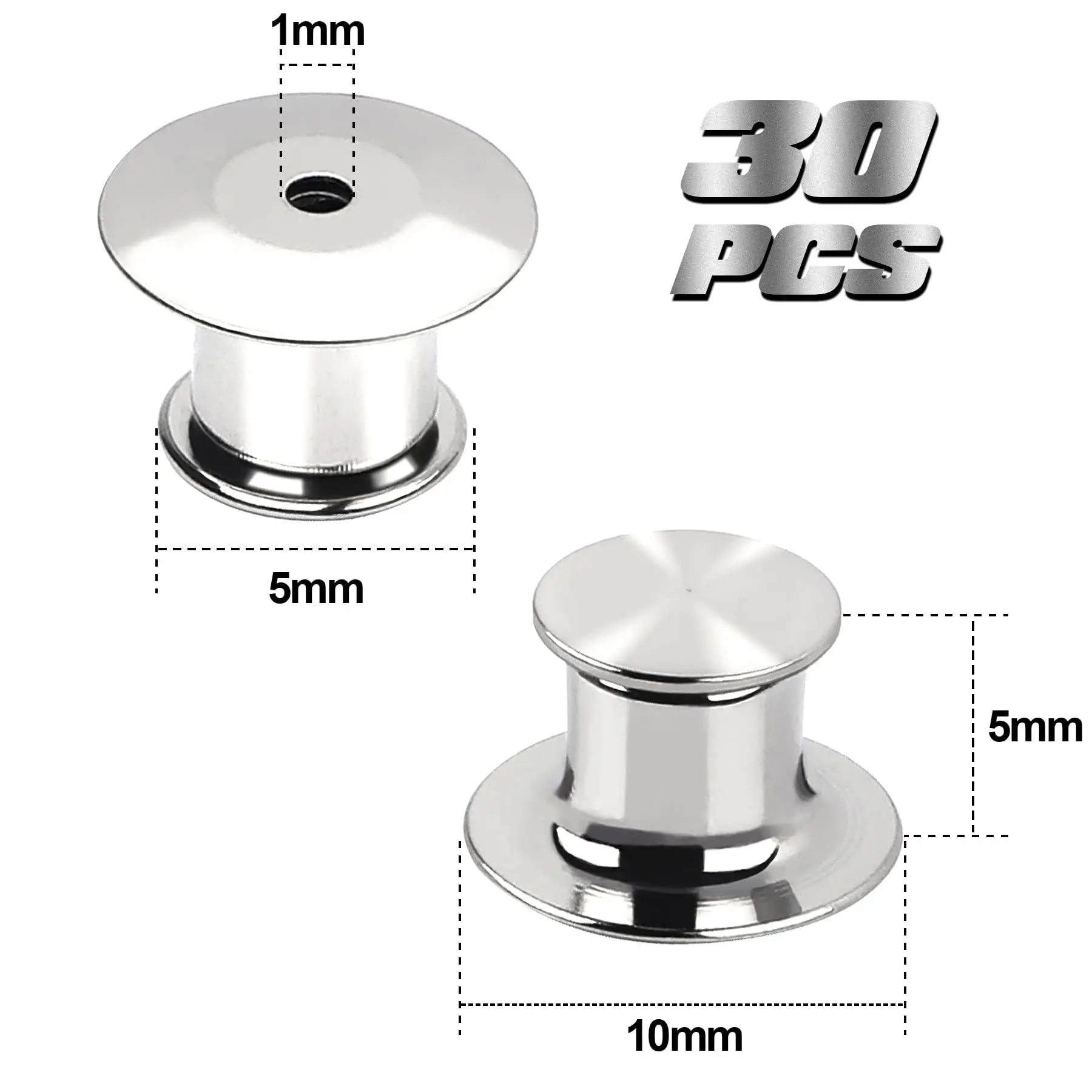 30 Pieces Metal Pin Backs Locking Pin Keepers Locking Clasp