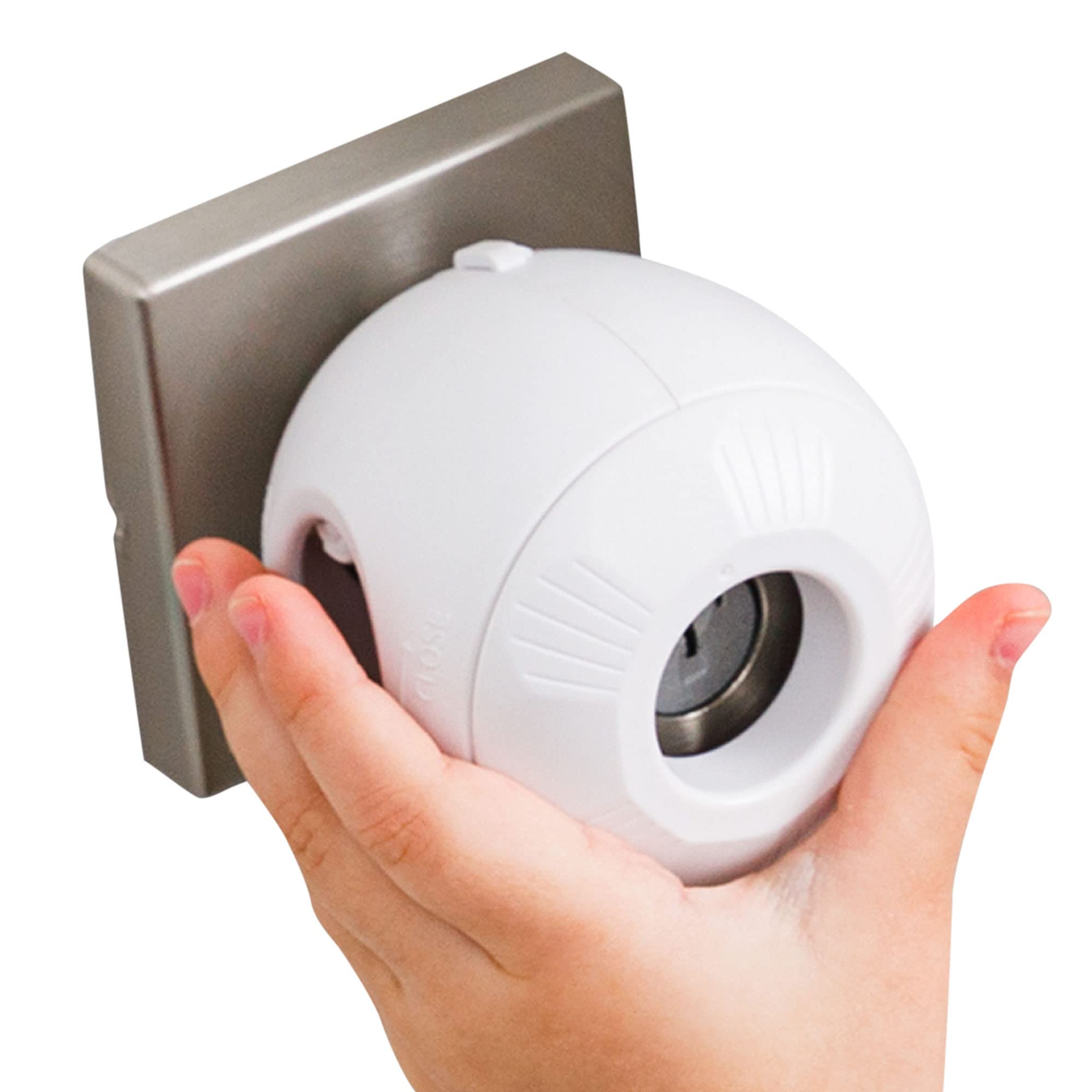 Kindersicherheits-Türknaufabdeckung (4 Stück) Schwer zu entfernende Dual-Lock-Türgriffabdeckungen für Kinder – Wiederverwendbare Baby-Proof-Türknaufsicherungen – Einfache Installation, kein Werkzeug erforderlich (Weiß)