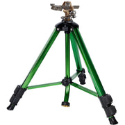 Biswing Impact Sprinkler Head on Tripod Base, Heavy Duty Lawn Sprinklers, 360 Degree Large Area Irrigation, Brass Sprinkler Nozzle & Solid Alloy Metal Extension Legs Flip Locks, 1 Pack