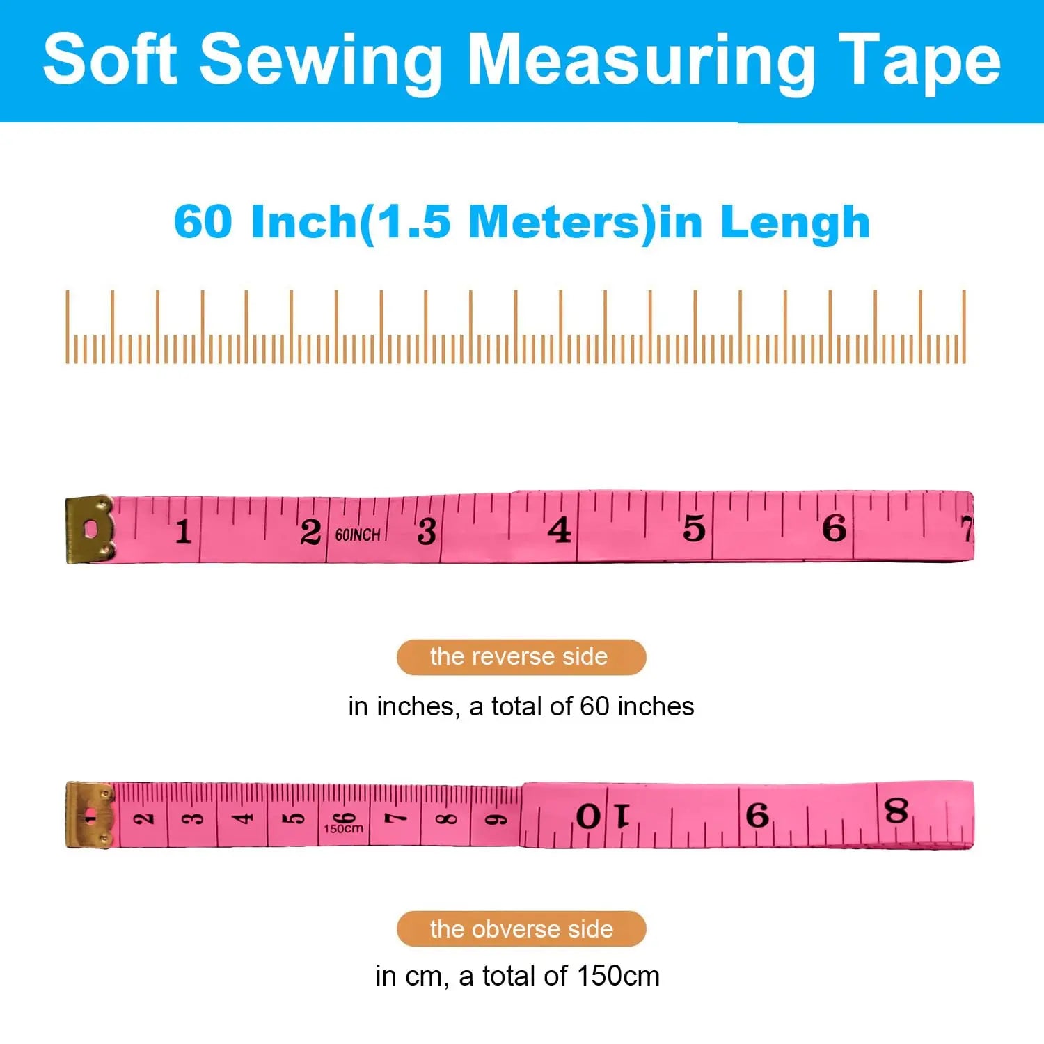 4 Pack Tape Measure Retractable Measuring for Body Fabric Sewing Tailor Cloth Knitting Craft Measurements, 60-Inch Soft Measuring Tape Double Scales Rulers for Body Weight