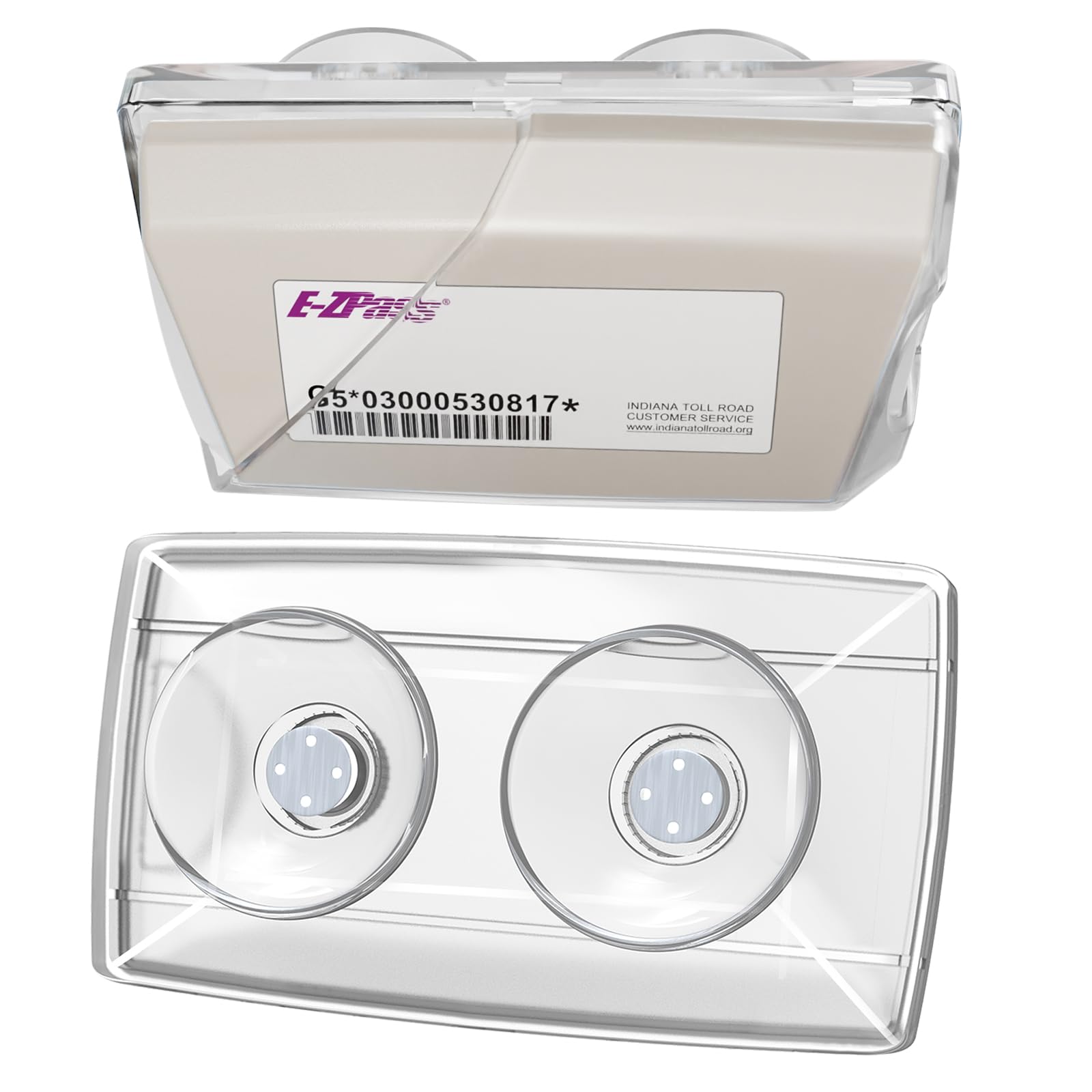 FLLIK EZ Pass Holder for Windshield. Ezpass with Strong Suction Cups. Toll Pass Transponder iPass Holder. (Clear, 1Pack)