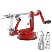 Apple Peeler Corer, Long lasting Chrome Cast Magnesium Alloy Apple Peeler Slicer Corer with Stainless Steel Blades and Powerful Suction Base for Apples and Potato(Red)