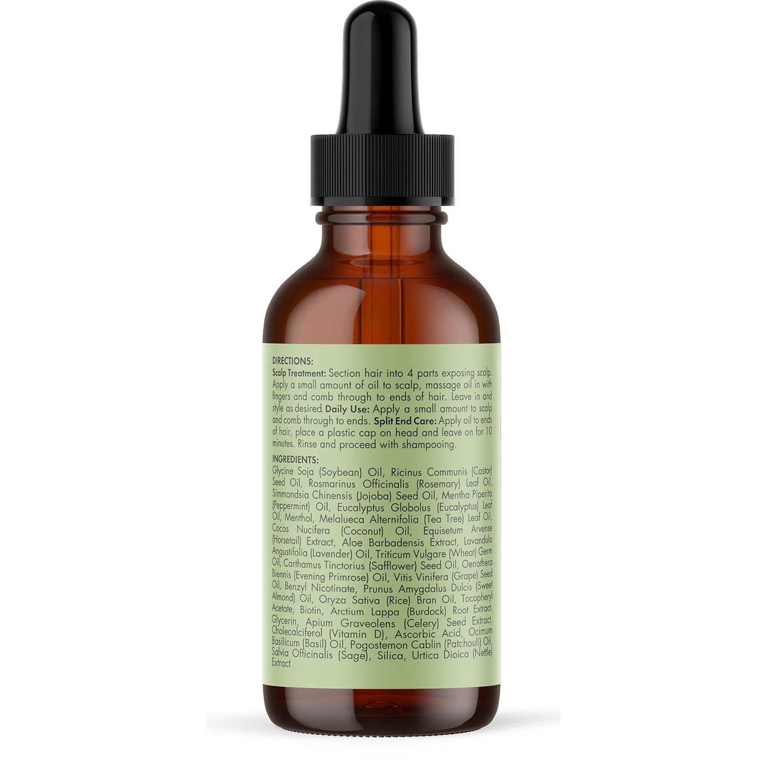 Mielle Organics Rosemary & Mint Hair Oil, Split Ends & Dry Scalp Treatment - Made with Biotin & Essential Oils for Strengthening, Soothing, Moisturizing & Encouraging Longer, Healthier Hair (2 Fl Oz)