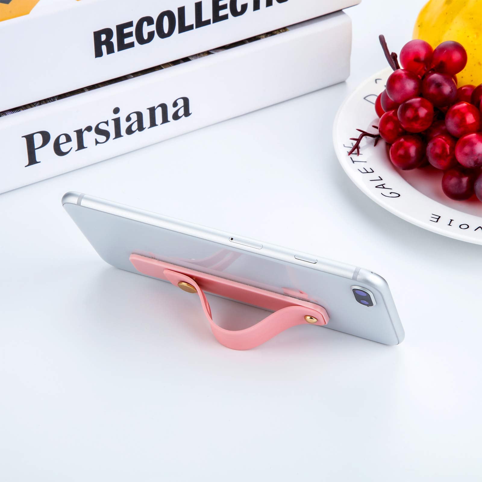 Weewooday 6 Pieces Phone Grip Holder Cell Phone Grip Strap Telescopic Finger Strap Stand Universal Finger Kickstand for Most Smartphones(Soft Colors)