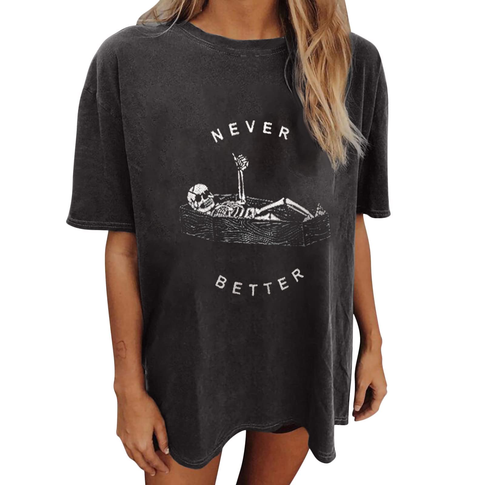 Wukreran Graphic Tees for Women Vintage Summer Y2k Tops for Women Aesthetic Graphic Tees Vintage Clothes Baggy Shorts Sleeve Tshirts Trendy Oversized Blouse
