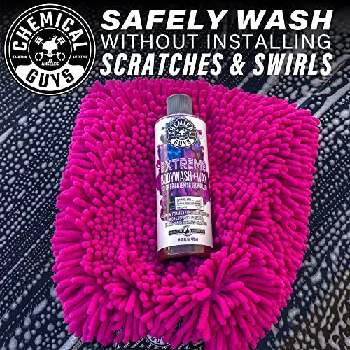 Chemical Guys CWS207 Extreme Bodywash & Wax Foaming Car Wash Soap, (Works with Foam Cannons/Guns or Bucket Washes) For Trucks, Motorcycles, RVs & More, 128 fl oz (1 Gallon), Grape Scent