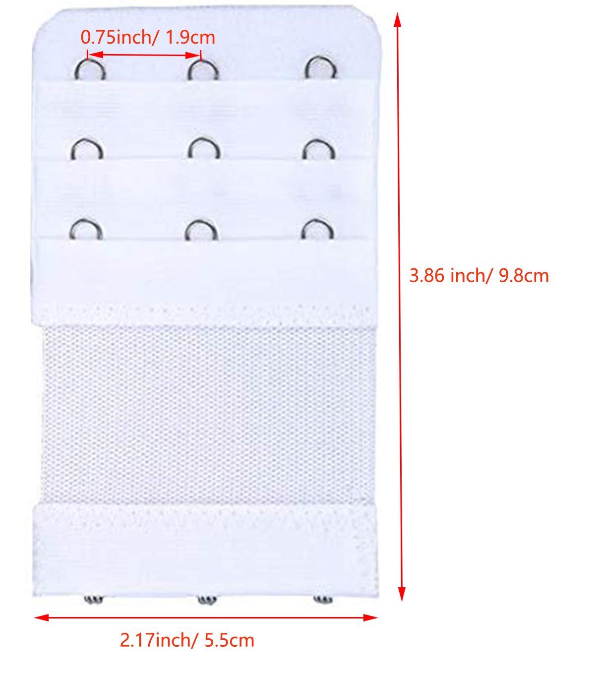 KTOBTEL Bra Extender 3 Hooks 3 Rows Elastic Bra Band Hook Strap Extensions for Women, Pack of 4 (Multicolor)