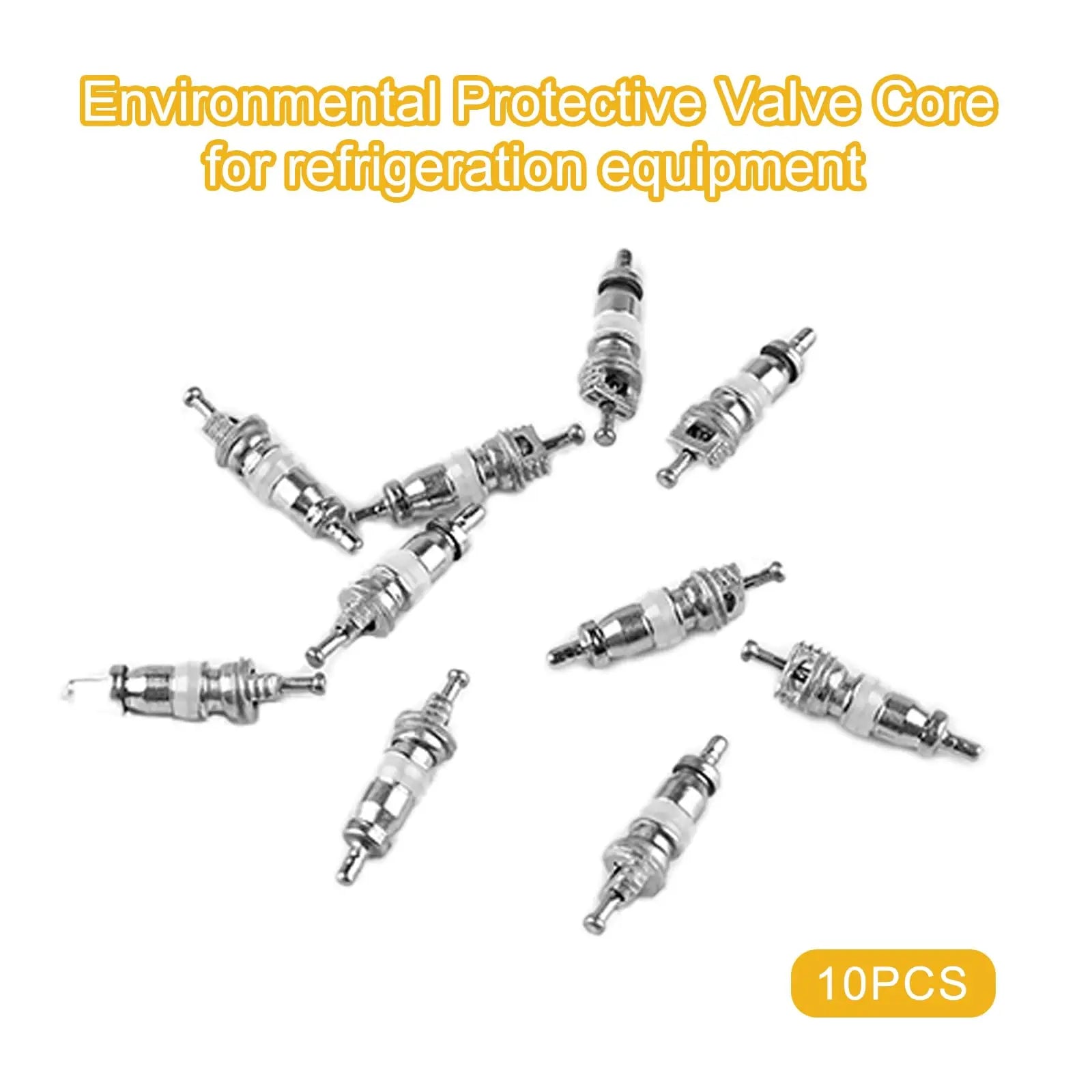 jiouxip Valve Core Remover Installer Tool and HVAC Service Wrench Set with Hex Bit Adapters, Dual Size SAE 1/4 to 5/16 Port, 5/16'', 3/8'' Refrigeration Service Wrench, 10 Valve Core