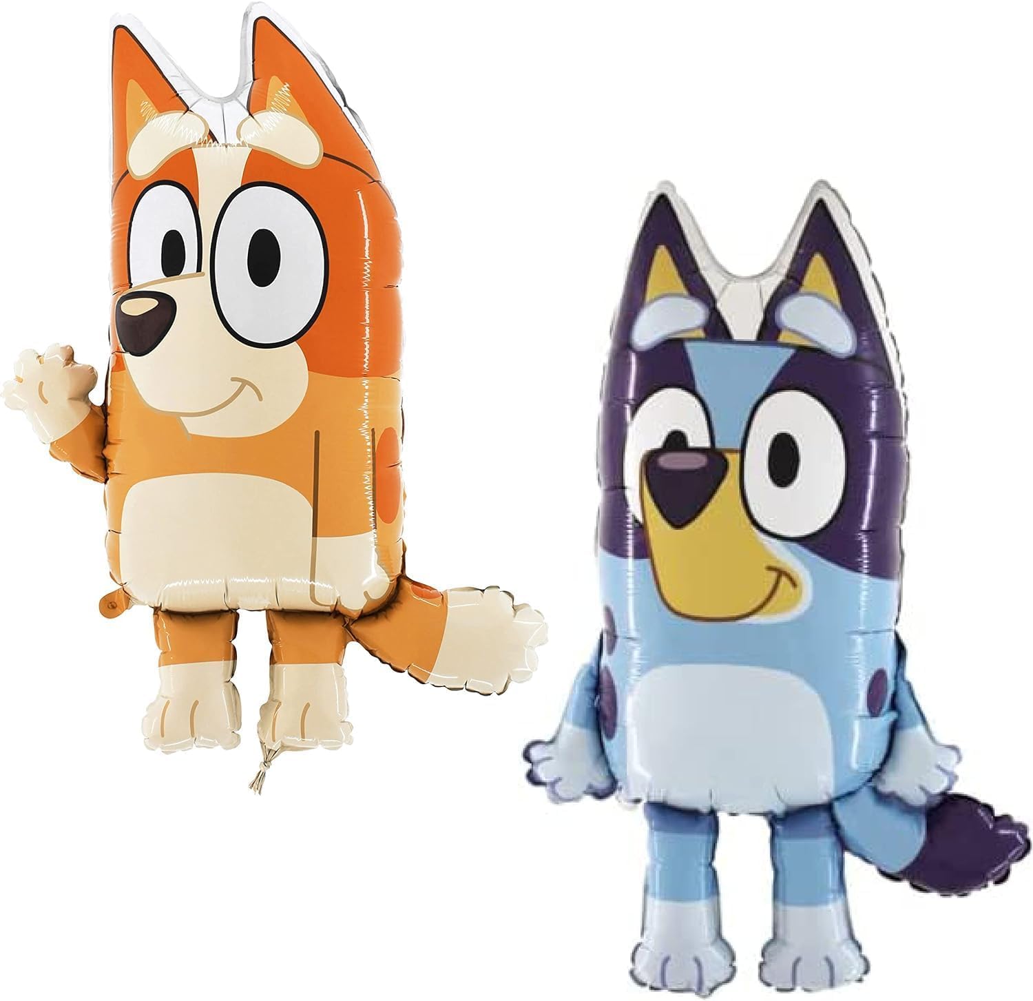 Toyland Pack Of 2-32 Inch Bluey Foil Balloons - 1 x Bluey & 1 x Bingo Shaped Character Foil Balloons
