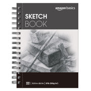 Amazon Basics Skizzenblock für Künstler, 100 g/m², 100 Blatt, 14 x 21,6 cm, Weiß