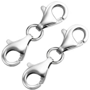 OHINGLT Double Lobster Claw Clasps 925 Sterling Silver Necklace Extender, Double End Design Necklace Clasps and Closures, Bracelet Connector Suitable for Jewelry Making