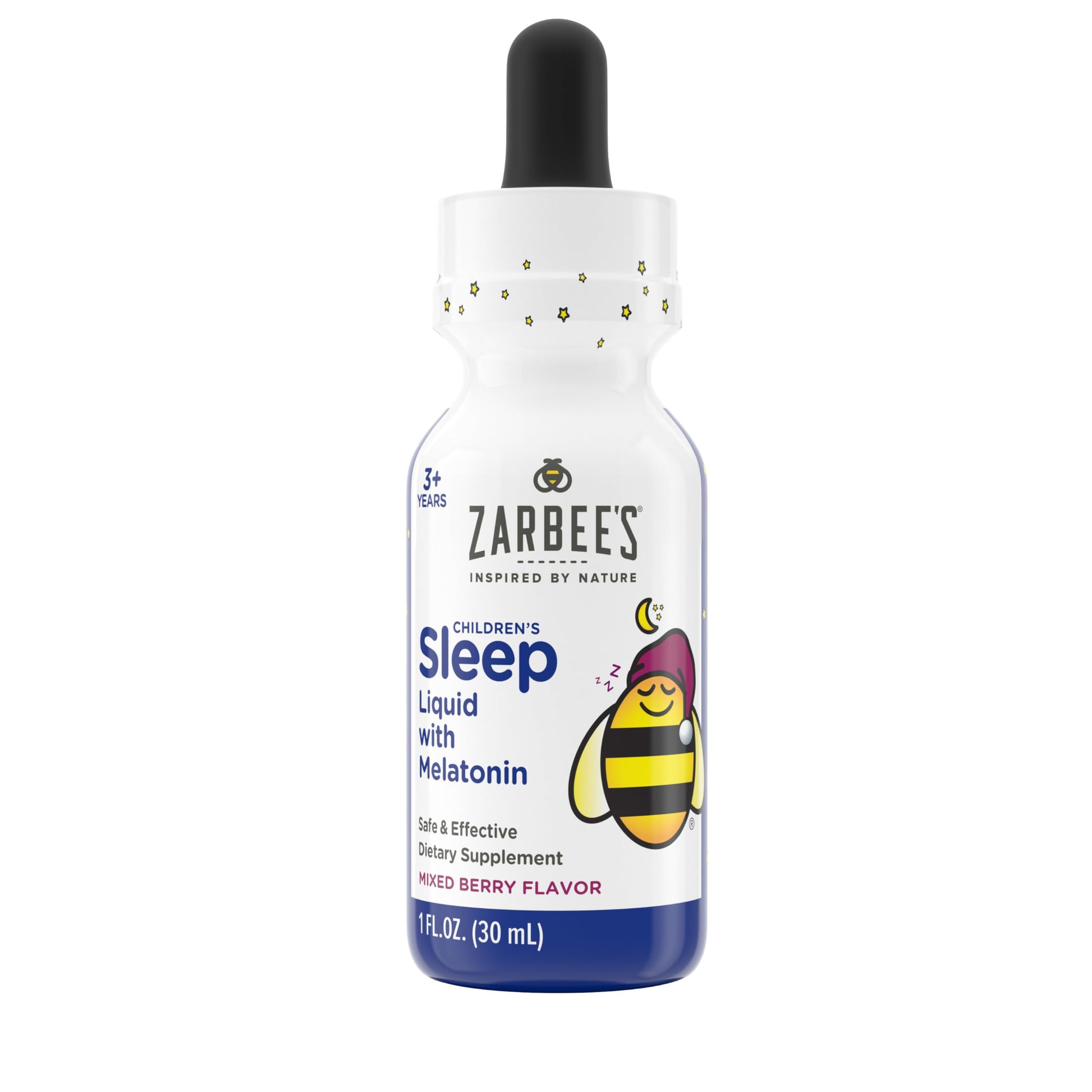 Zarbee’s Kids Liquid Sleep Supplement with Melatonin 1 mg; Drug-Free & Non-Habit Forming Sleep Support; Easy-to-Take, Natural Berry Flavor; for Children Ages 3 and Up; 1 Fl Oz Bottle
