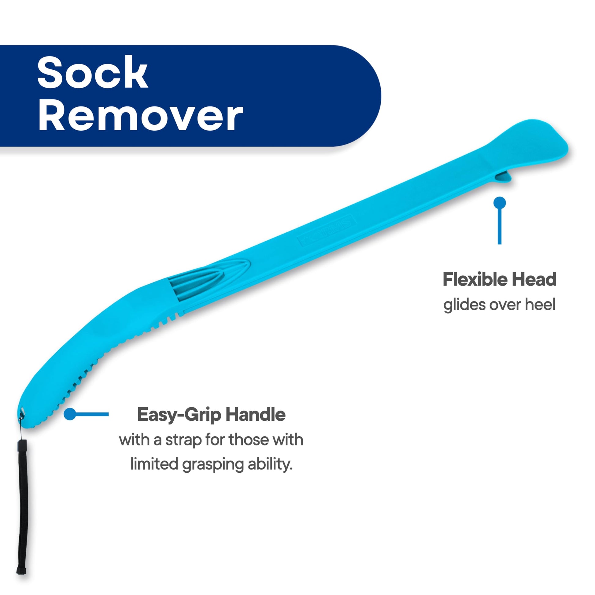 RMS Sock Aid Kit - Easy On Easy Off Device for Putting On Socks and Removing Socks or Stockings for Men and Women with Limited Mobility (Blue)