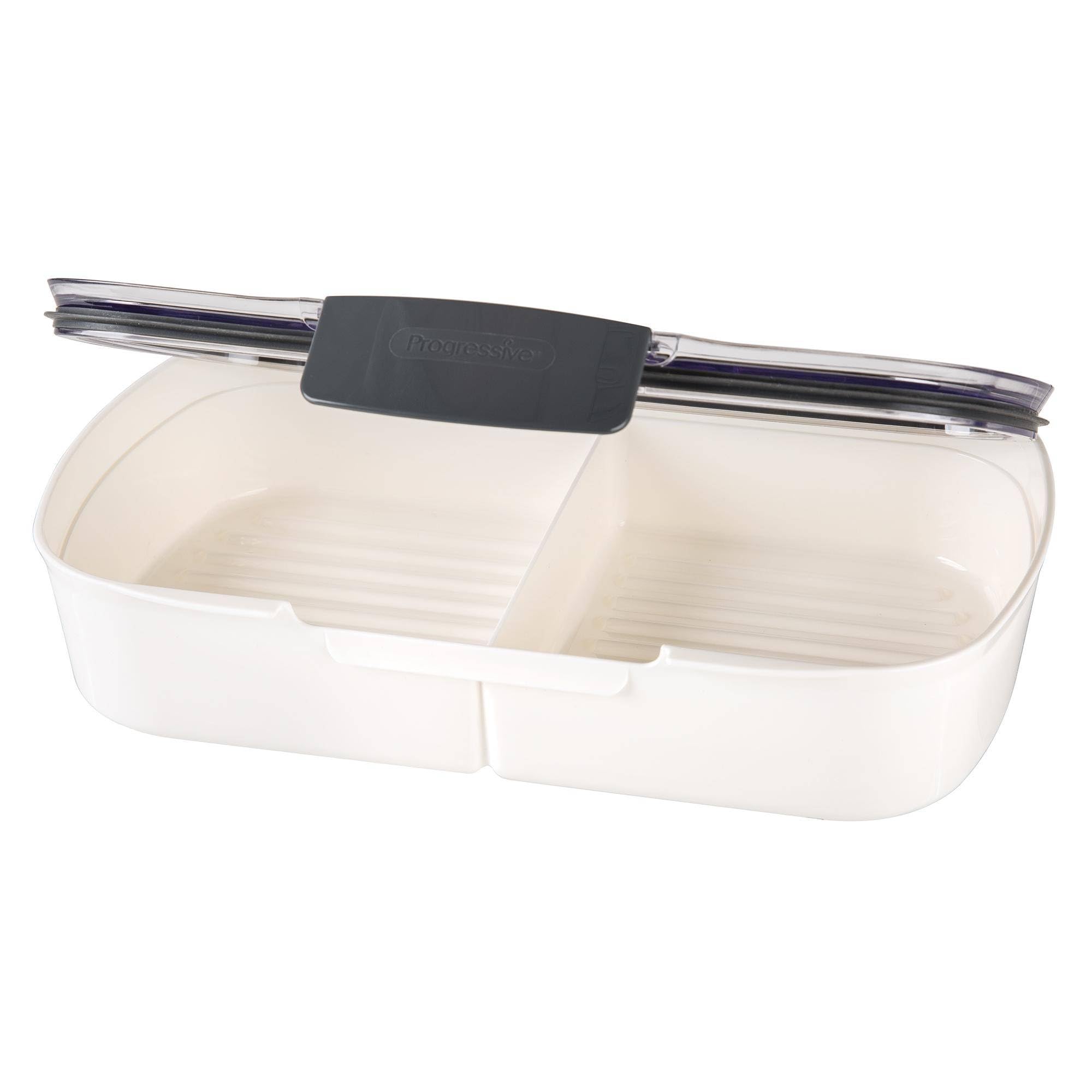 ProKeeper Split Deli Food Storage Container with Air-Tight Silicone Seal and Dry Erase Compatible Lid, 11.75