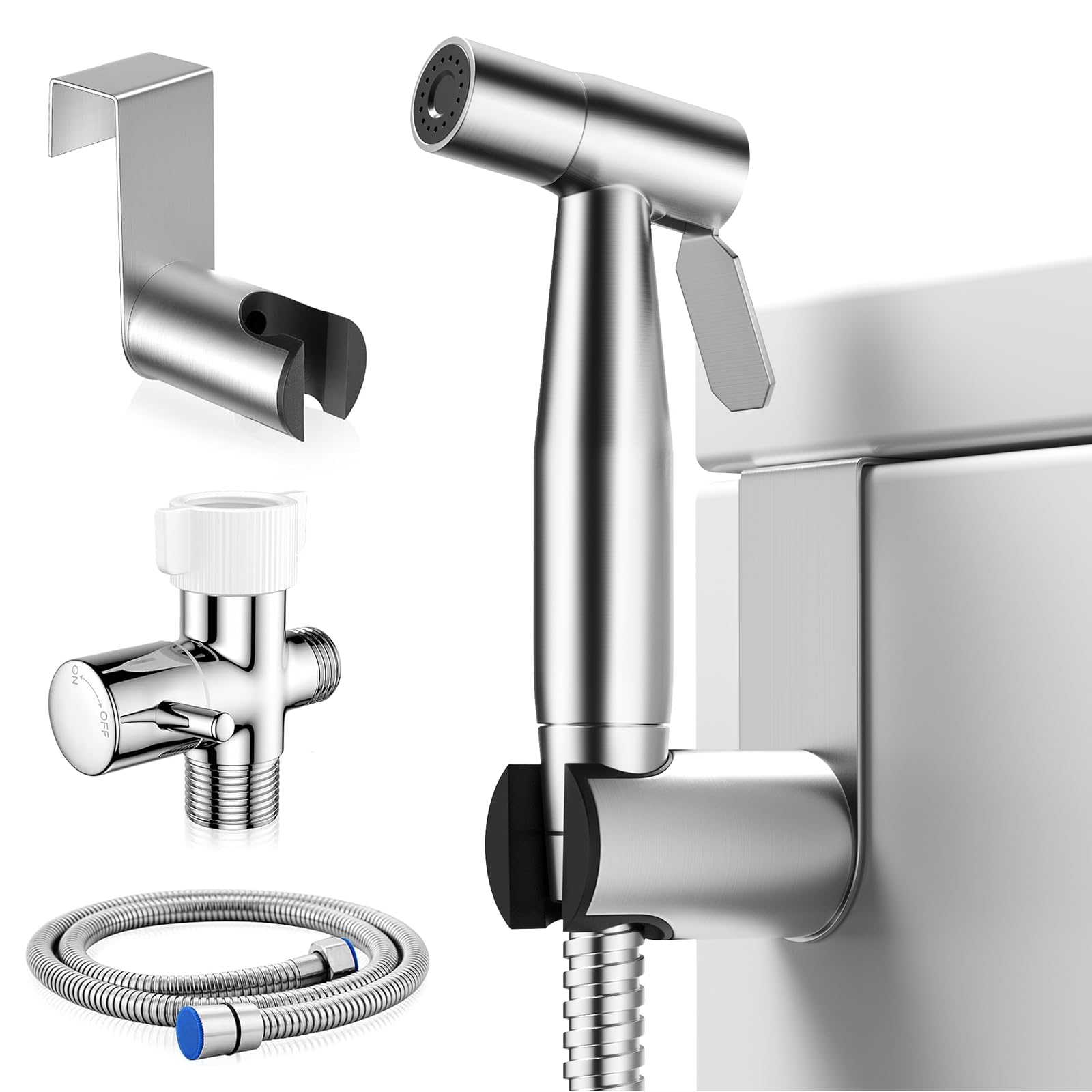 BRITULIF Handheld Bidet Sprayer for Toilet, Jet Sprayer for Toilet Muslim Shower, Adjustable Cloth Diaper Sprayer Bidets for Attachment Toilet with Bidet Hose for Feminine Wash