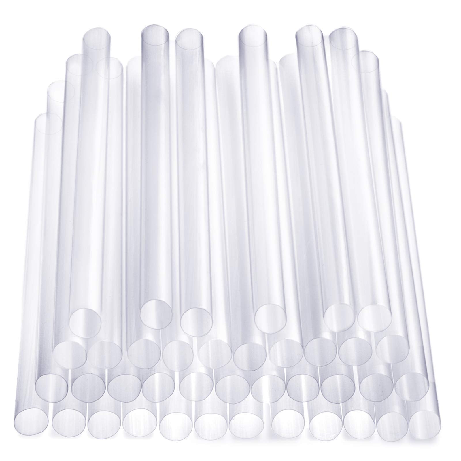 Comfy Package Jumbo Smoothie Straws - 100 Pack, Clear Plastic Boba & Milkshake Straws