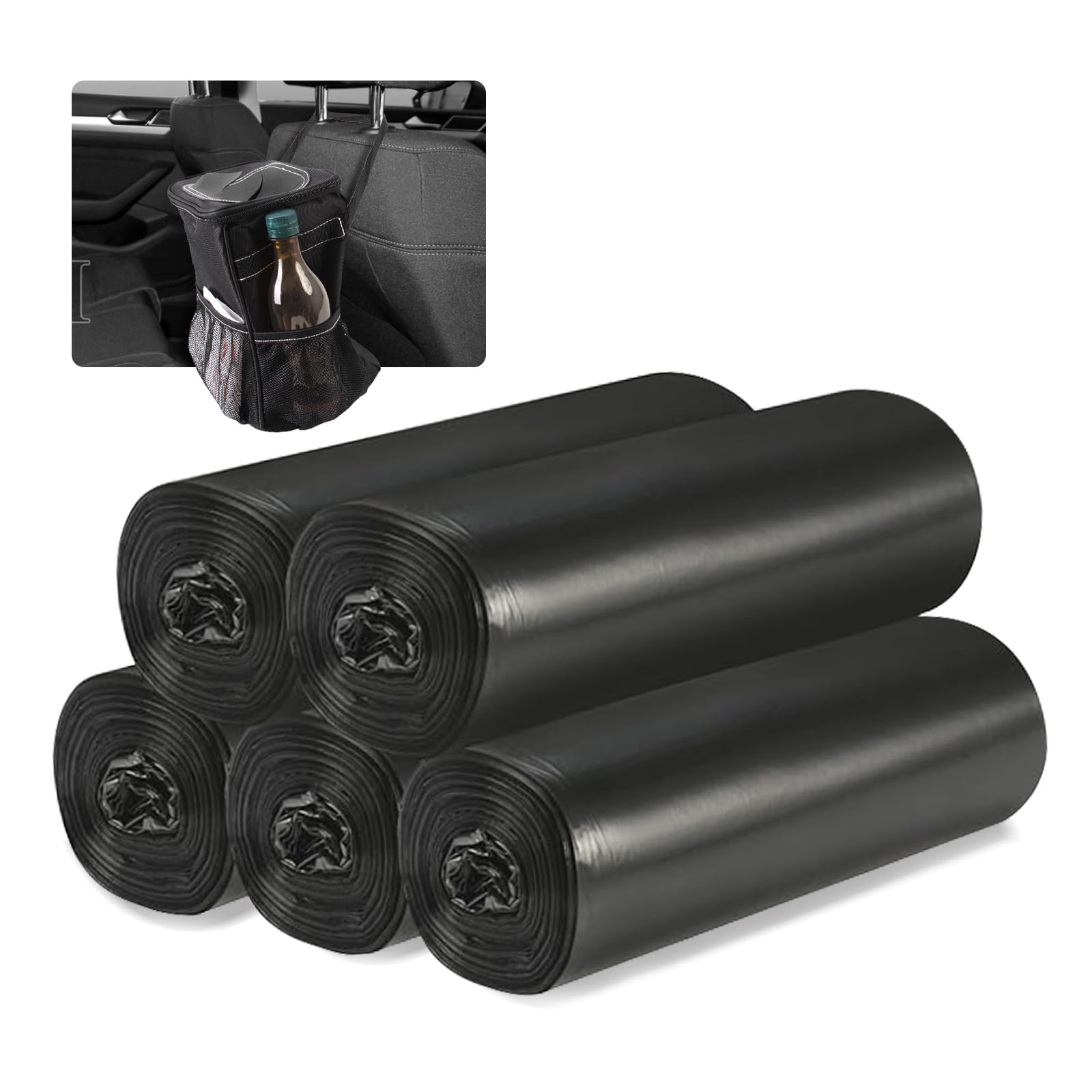 Car Trash Can Bags (5-Pack) total 75 bags- For Car