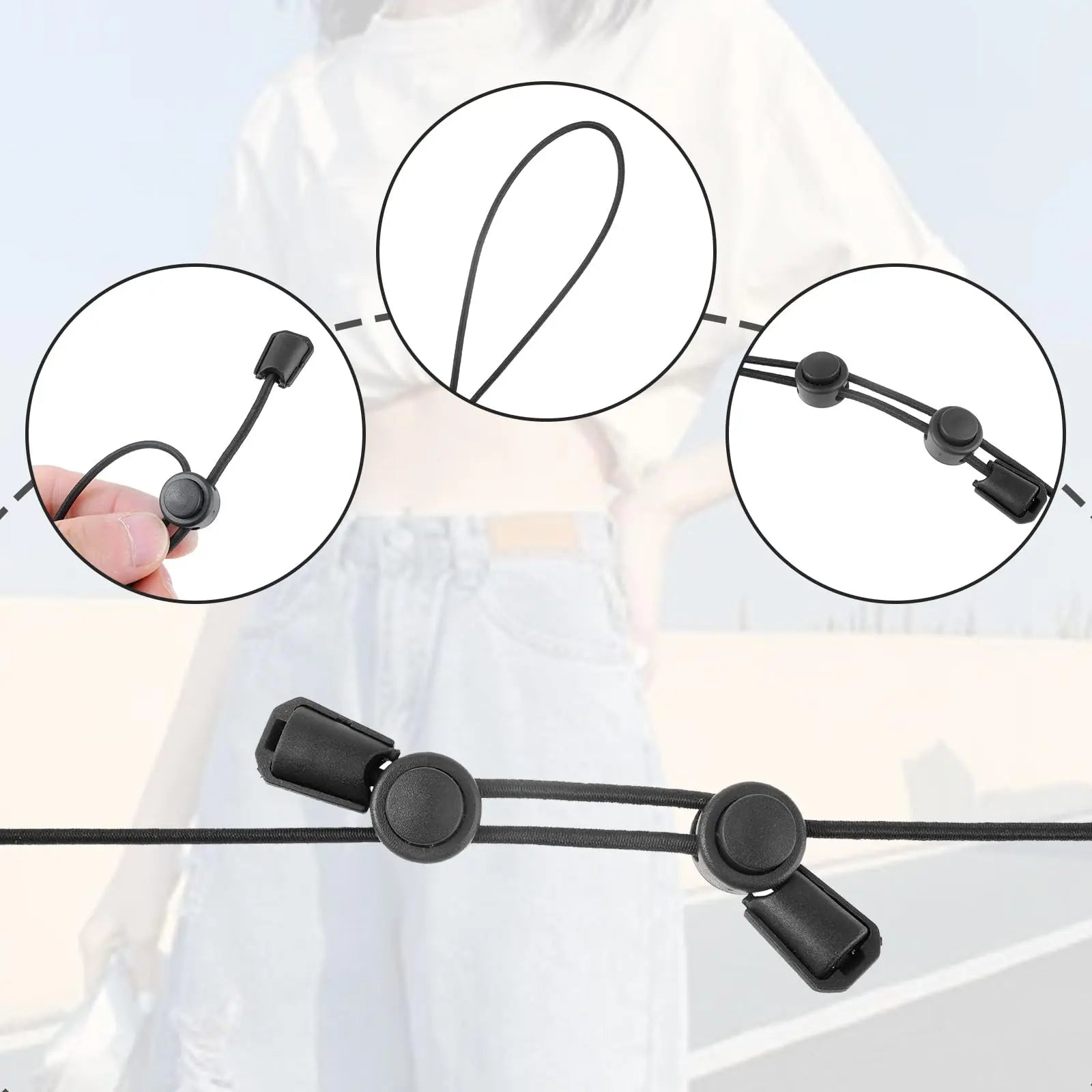 Mabor 2Pcs Shirt Tuck Band Women, Adjustable Tool for Sweater and Shirts Belly Leaking Elastic Crop Bands to Change The Style of Your Tops Shirt Stays Belt for Women